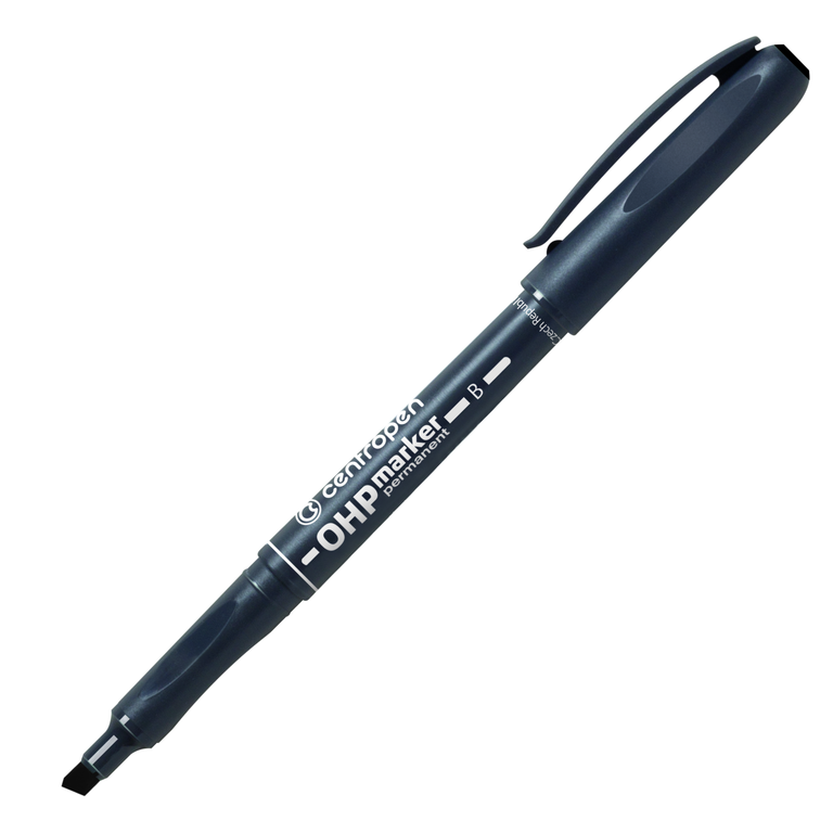 Permanentní popisovač Centropen 2638 - zkosený hrot, černý