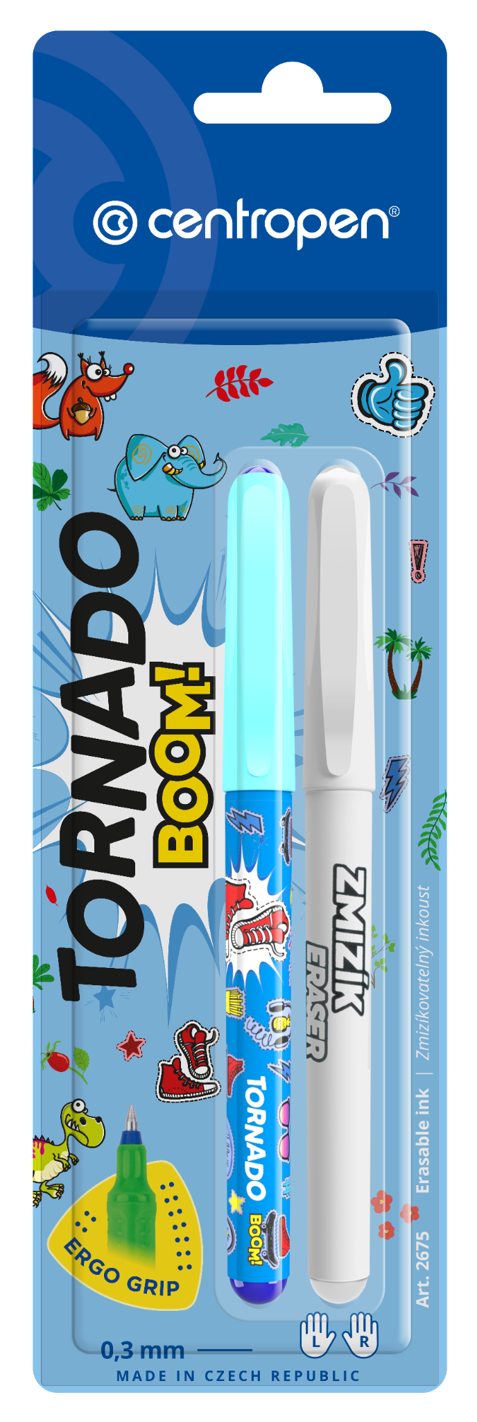 Centropen Popisovač 2675/2 Tornádo Boom + zmizík, mix barev