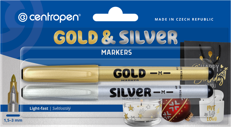Popisovač CENTROPEN 2690/2 SILVER + GOLD CENTROPEN, a.s.