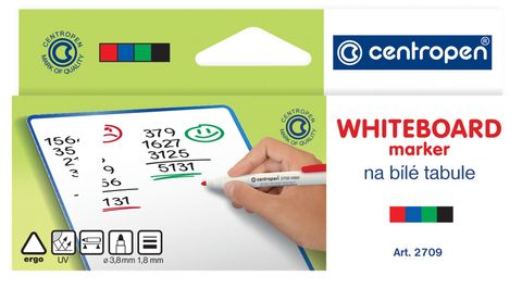 Obrázek produktu: Centropen Popisovač 2709 na bílé tabule - sada 4 barev