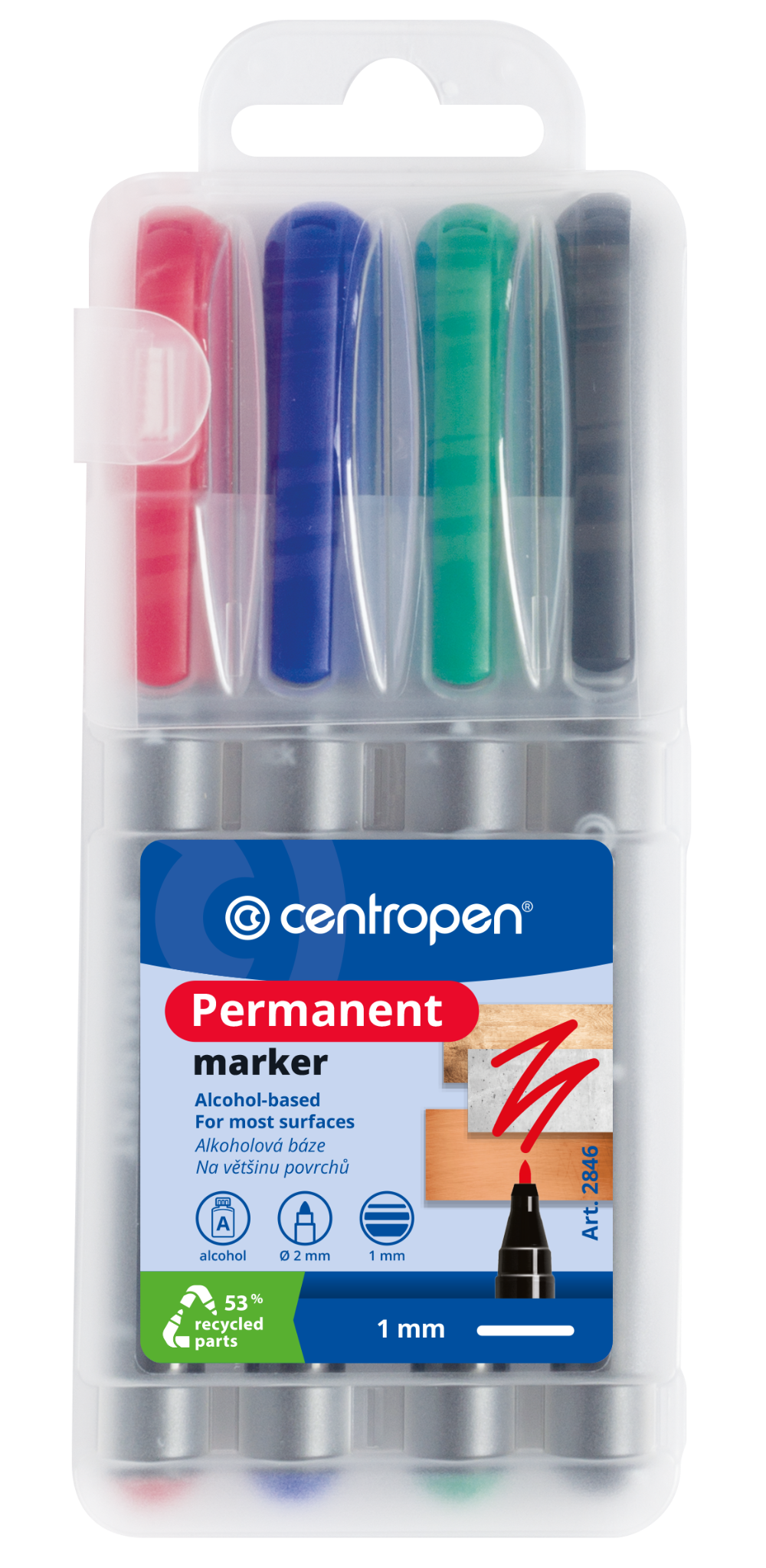 Centropen Popisovač 2846 Permanentní - sada 4 barev
