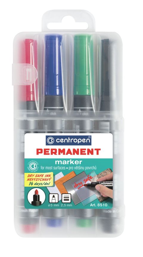 Obrázek produktu: Centropen Popisovač 8510 Permanent - sada 4 barev