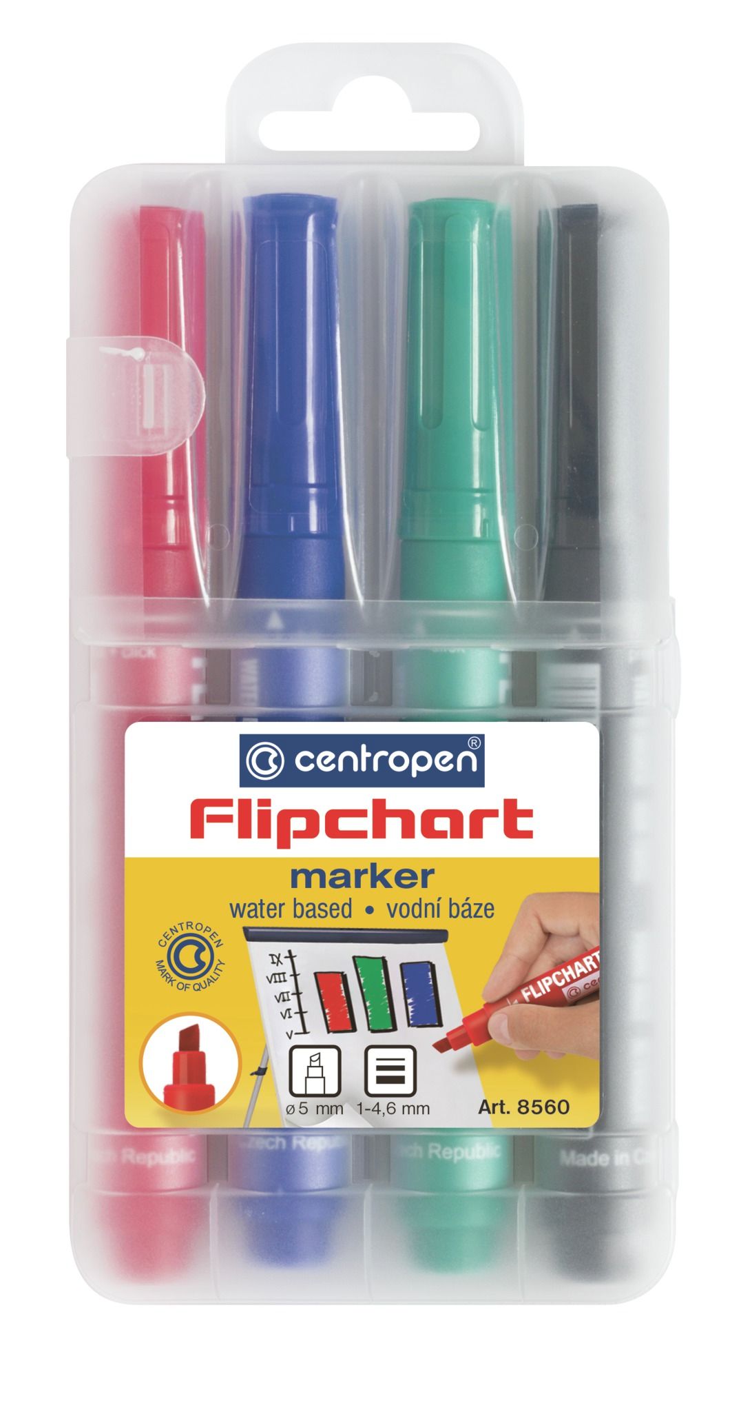 Centropen Popisovač 8560 na flipcharty - sada 4 barev