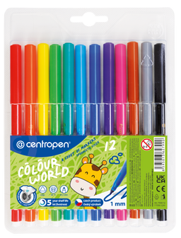 Obrázek produktu: Centropen Popisovač COLOUR WORLD 7550 trojboký - sada 12 barev