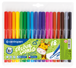 Obrázek produktu: Centropen Popisovač COLOUR WORLD 7550 trojboký - sada 18 barev