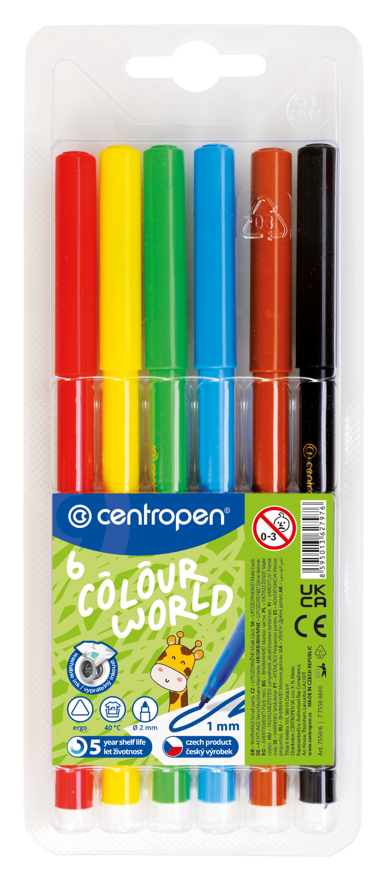 CENTROPEN Fixy 6 barev