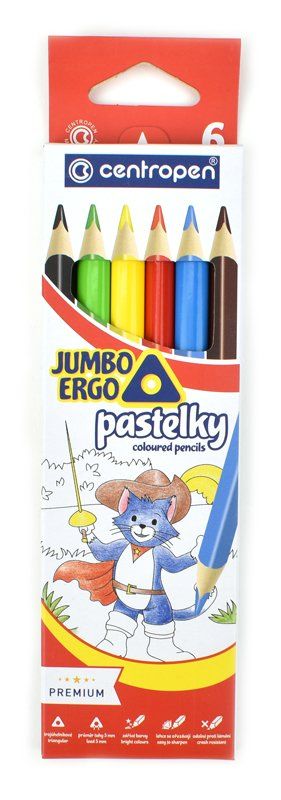 Obrázek produktu: Centropen Školní pastelky JUMBO trojhranné - sada 6 barev