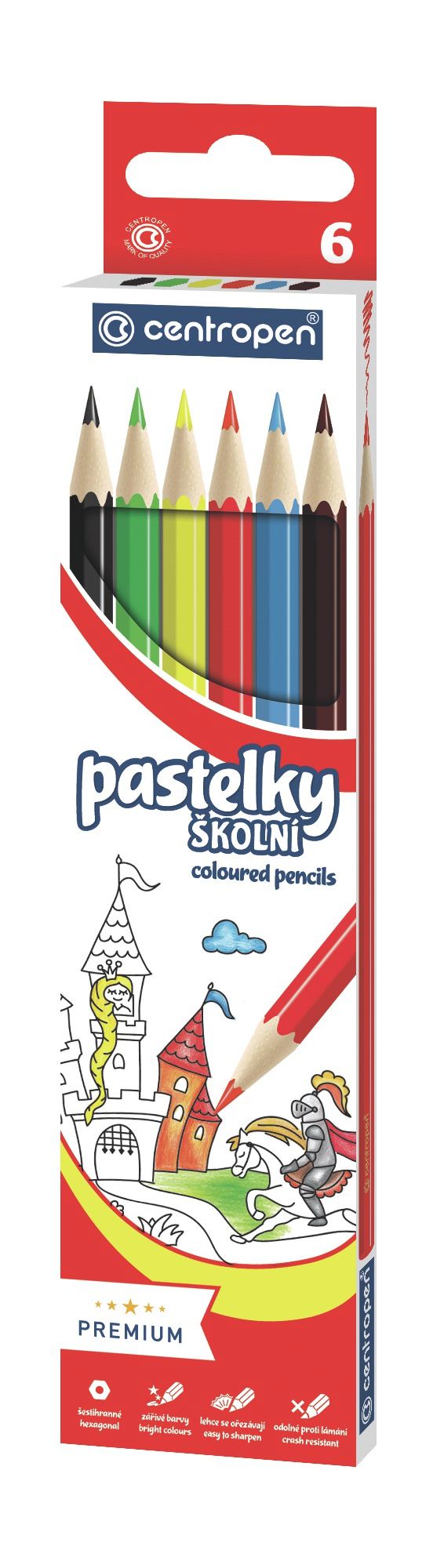 Centropen Školní pastelky - sada 6 barev