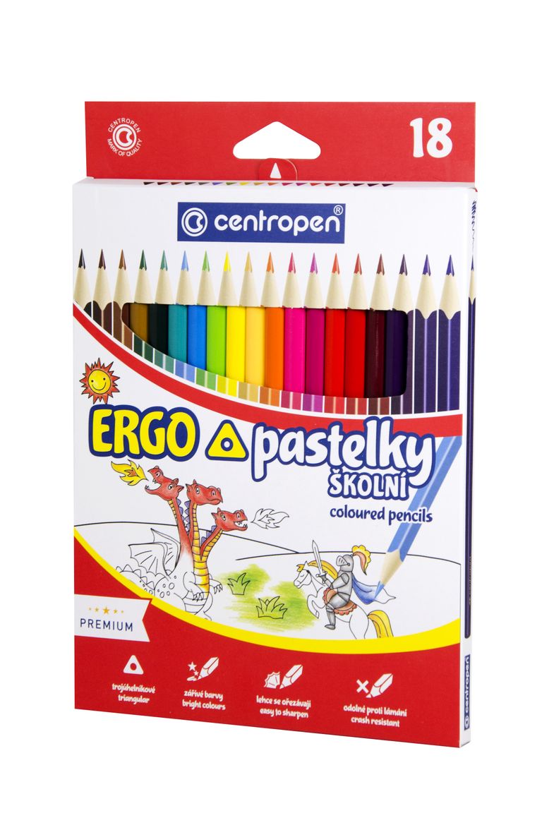 Centropen Pastelky 18 barev  trojhranné