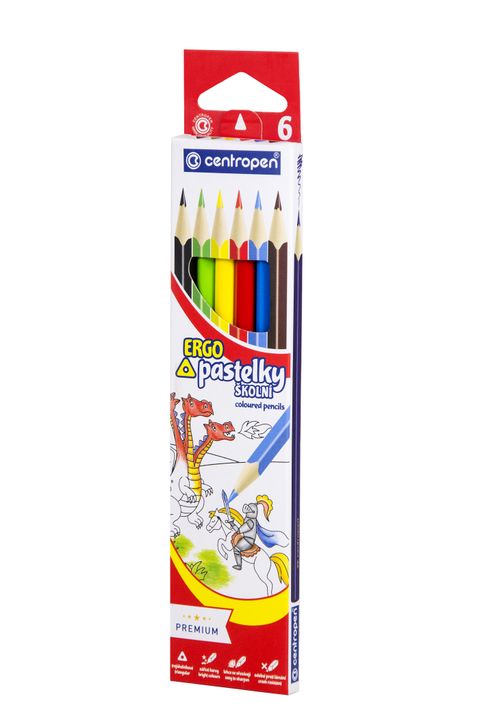 Obrázek produktu: Centropen Školní pastelky trojhranné - sada 6 barev