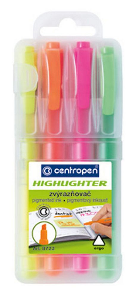 Zvýrazňovač Centropen 8722/4 sada CENTROPEN, a.s.