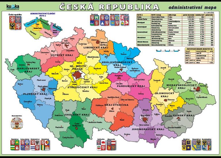 Levně Česká republika - administrativní mapa XL (100x70 cm)