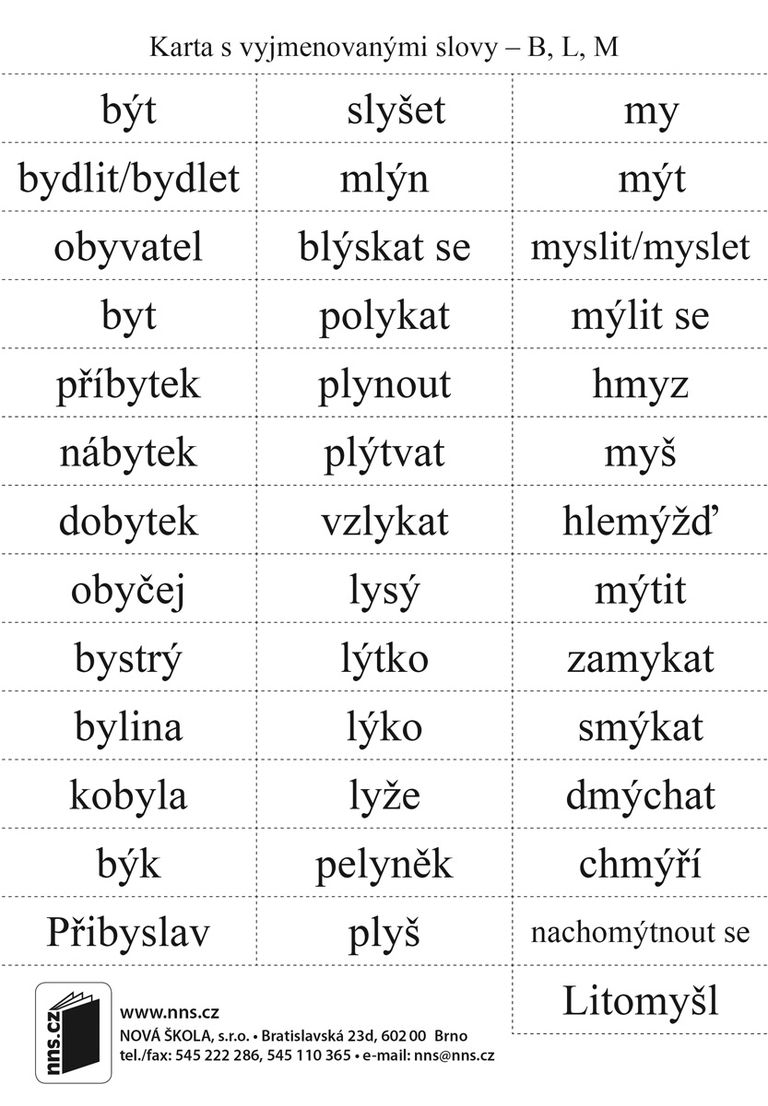 Levně Český jazyk 3 - karta vyjmenovaných slov k učebnici