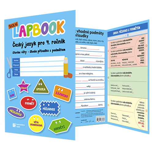 Český jazyk 4 - školní lapbook - stavba věty, shoda podmětu s přísudkem