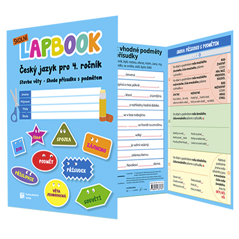 Obrázek produktu: Český jazyk 4 - školní lapbook - stavba věty, shoda podmětu s přísudkem