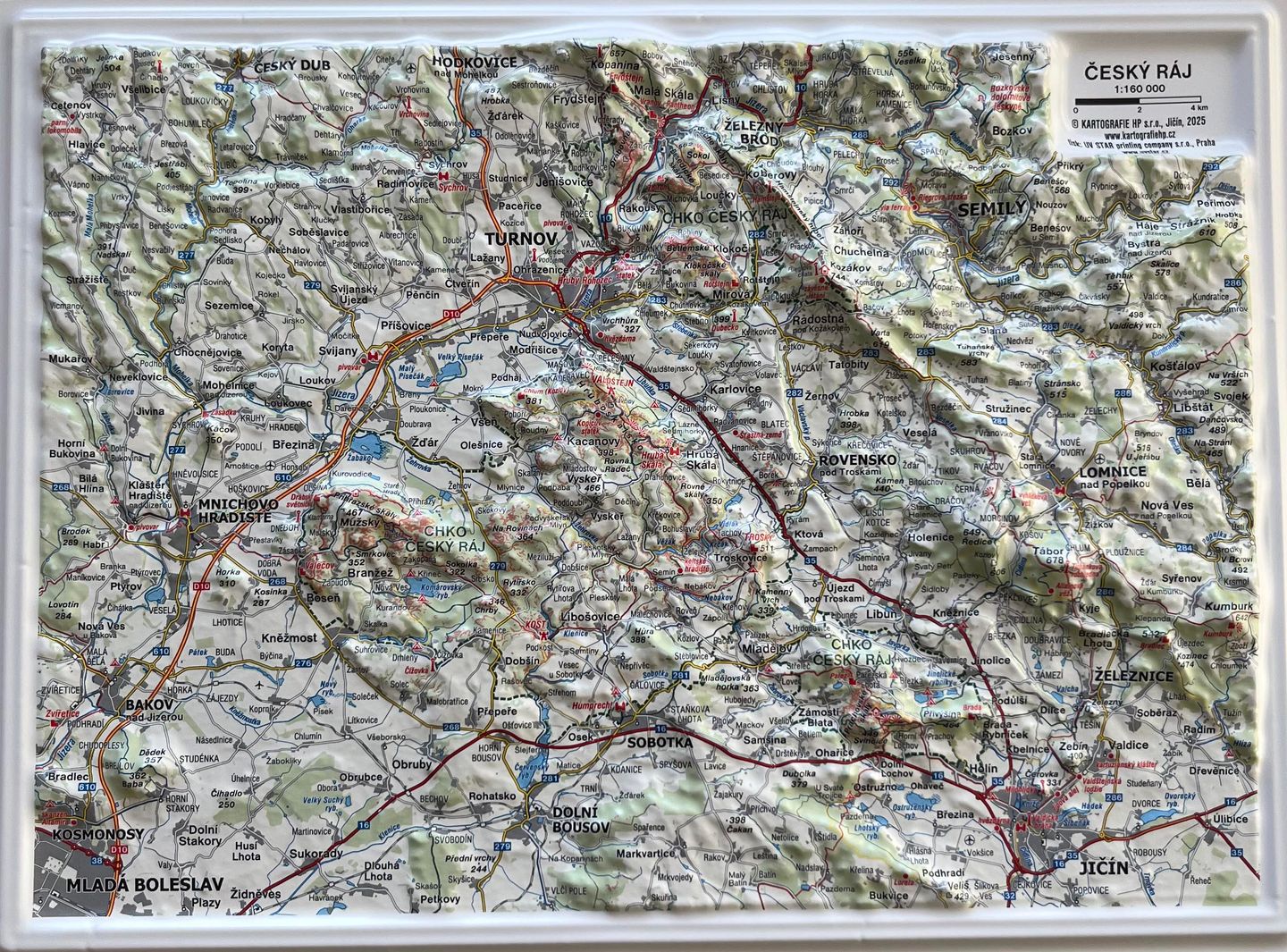 Český Ráj 1:160 000 - 20 x 28 cm, lesy