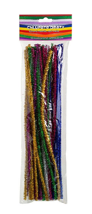 Obrázek produktu: Chlupaté dráty - třpytivé - 50 ks, 6 mm × 30 cm