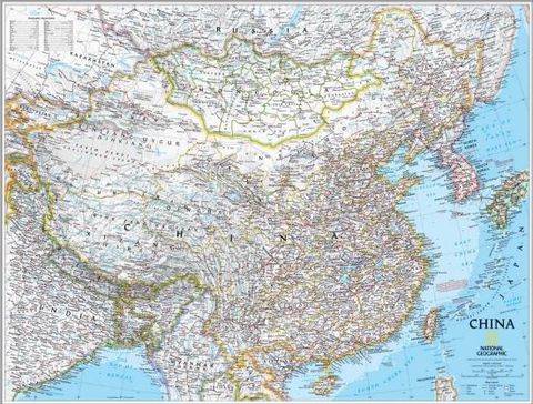 Obrázek produktu: Čína -National Geographic- nástěnná mapa - 1:7 804 000