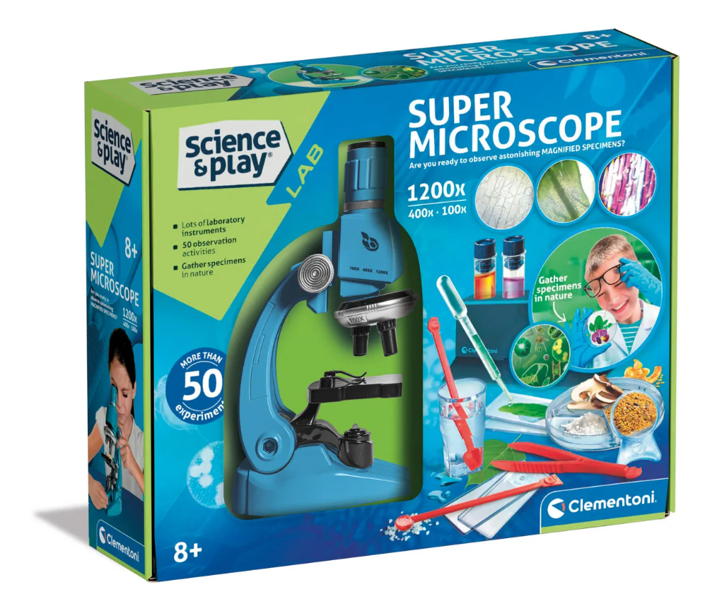 Clementoni SCIENCE - Dětská laboratoř - Super Mikroskop 1200x, 50 experimentů