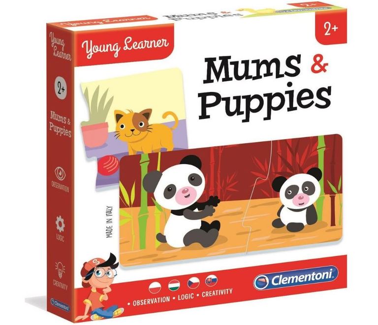 CLEMENTONI Young Learner: Maminky a mláďátka 12x2 dílky