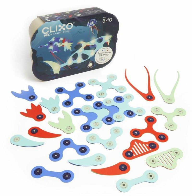 CLIXO Ocean Creatures - magnetická stavebnice 24 kusů