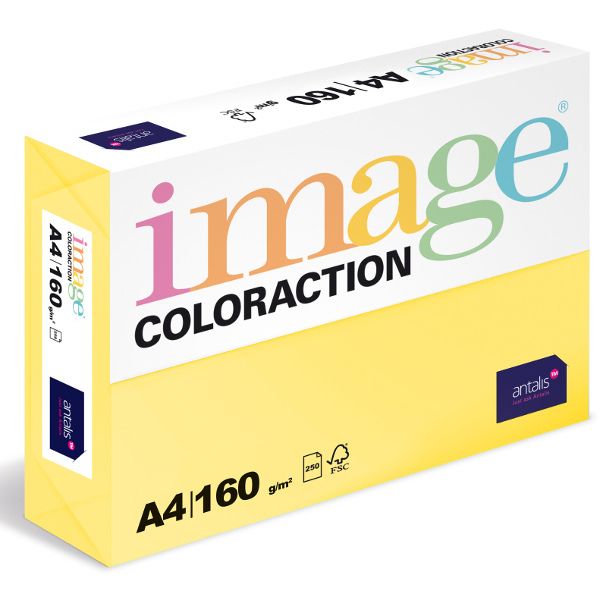 Levně Coloraction A4 160 g 250 ks - Desert/pastelově žlutá