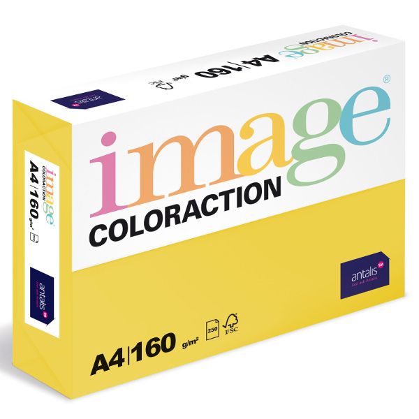 Levně Coloraction A4 160 g 250 ks - Sevilla/sytá žlutá
