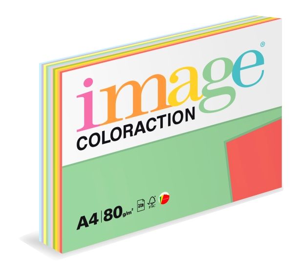 Coloraction A4 80 g TOP MIX 10 × 25 ks - mix 10 barev