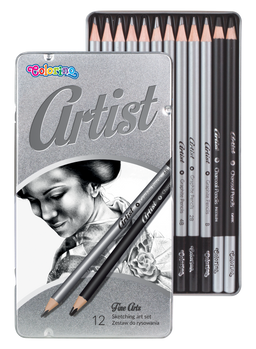 Obrázek produktu: Colorino Artist Kreslířská sada grafitových tužek a uhlů, 12 ks