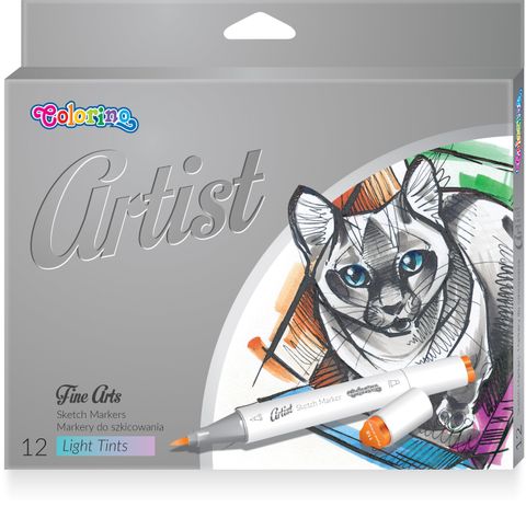 Obrázek produktu: Colorino Artist Oboustranné skicovací fixy pastel, 12 barev