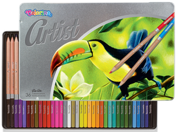 Obrázek produktu: Colorino Artist pastelky dřevěné, kulaté, kovový box - 36 barev