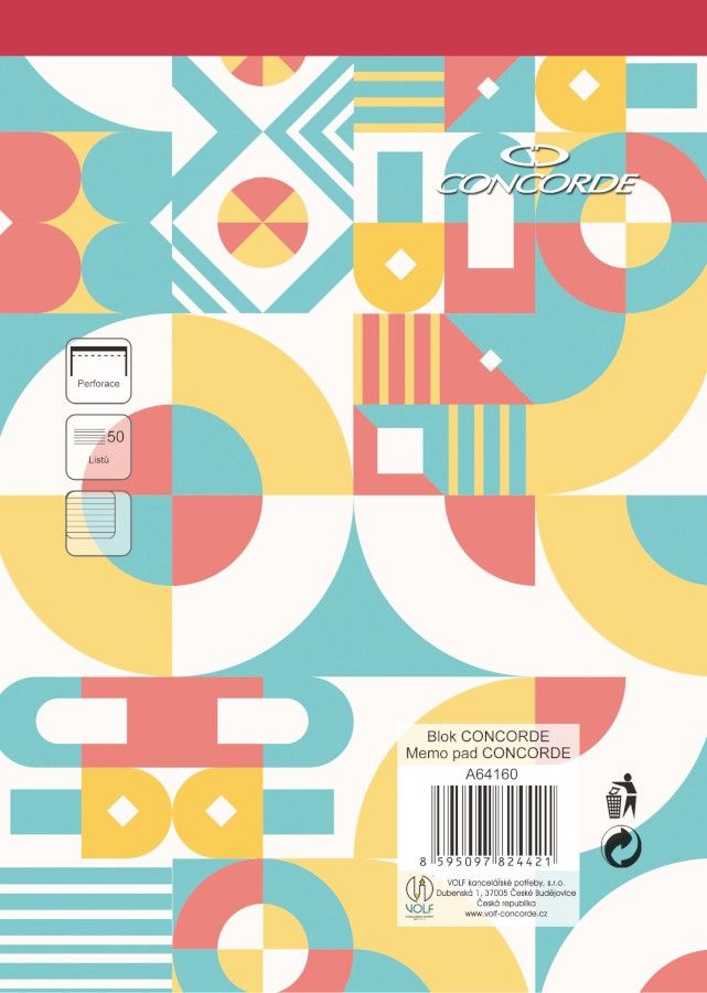 Blok CONCORDE A4 linka 8mm, 50 listů