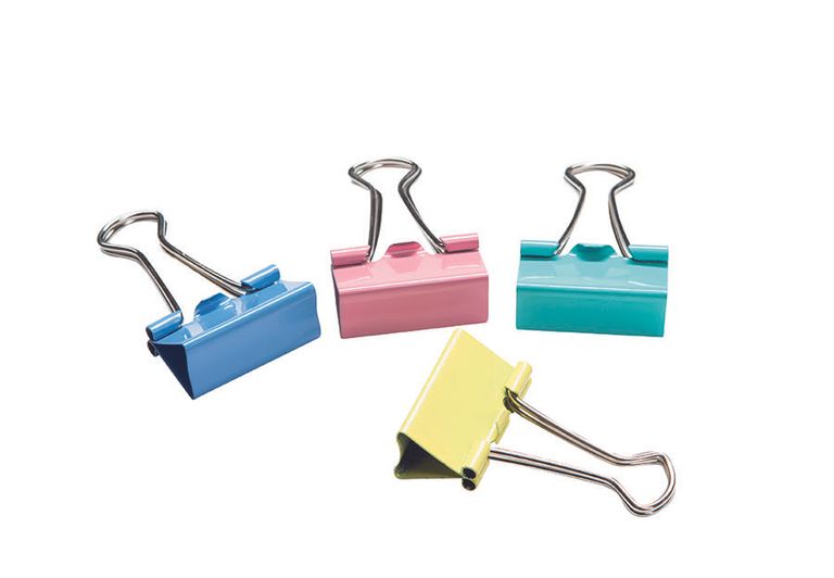 Binder klipy CONCORDE 25mm, dóza 48ks, barevné CONCORDE