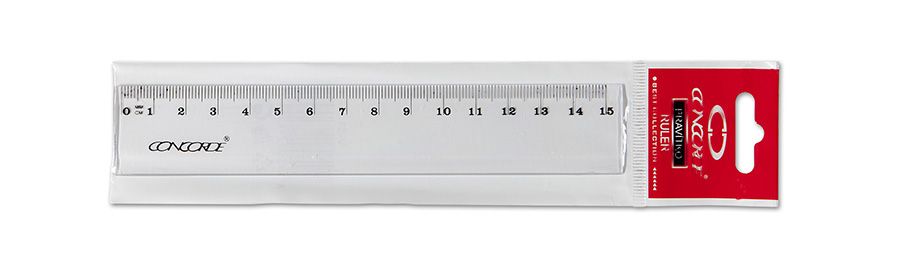 CONCORDE Pravítko 15 cm, transparentní