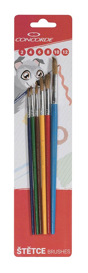 Levně CONCORDE Sada štětců Color, 6 ks - 2, 4, 6, 8, 10, 12 kulatý