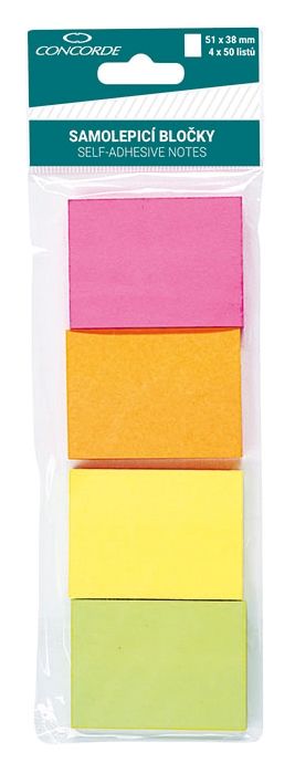 Obrázek produktu: CONCORDE Samolepicí bloček neon 51 × 38 mm - mix barev