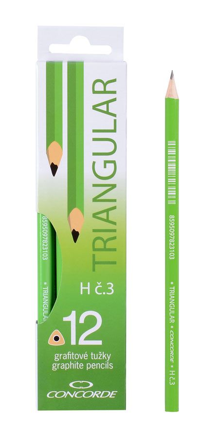 Grafitové tužky CONCORDE trojhranné č. 3 /H/, 12ks CONCORDE