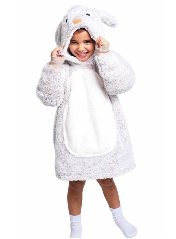 Cozy Noxxiez CH301 Králík - hřejivá televizní mikinová deka s kapucí pro děti 3 - 6 let