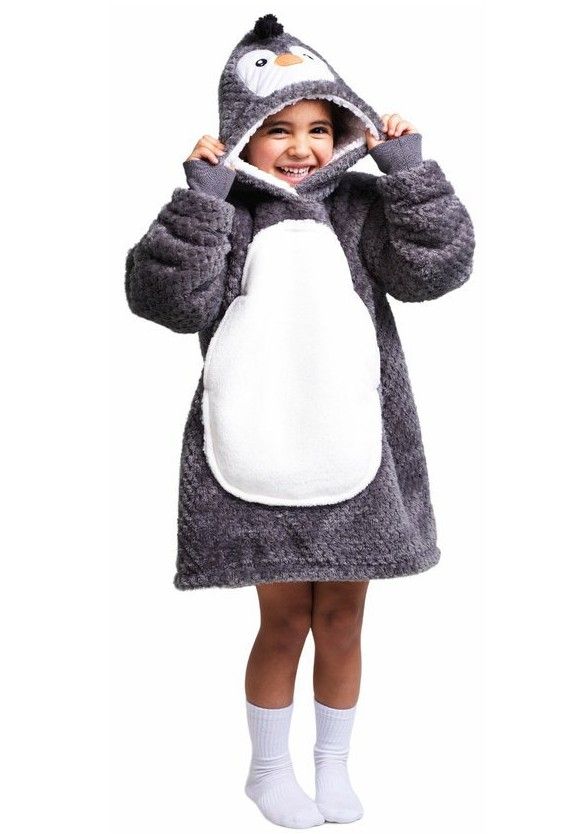 Cozy Noxxiez CH303 Tučnák - hřejivá televizní mikinová deka s kapucí pro děti 3 - 6 let