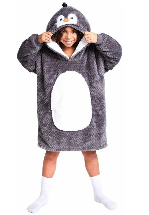 Obrázek produktu: Cozy Noxxiez CH323 Tučňák - hřejivá televizní mikinová deka s kapucí pro děti 7 - 12 let