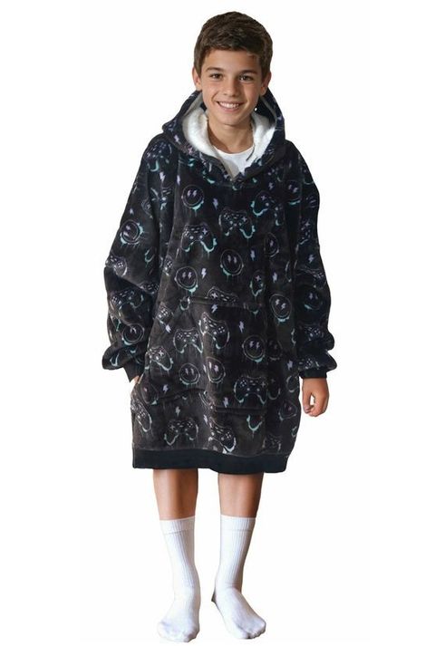 Obrázek produktu: Cozy Noxxiez CH340 PC hráč potisk - hřejivá televizní mikinová deka s kapucí pro děti 7 - 12 let