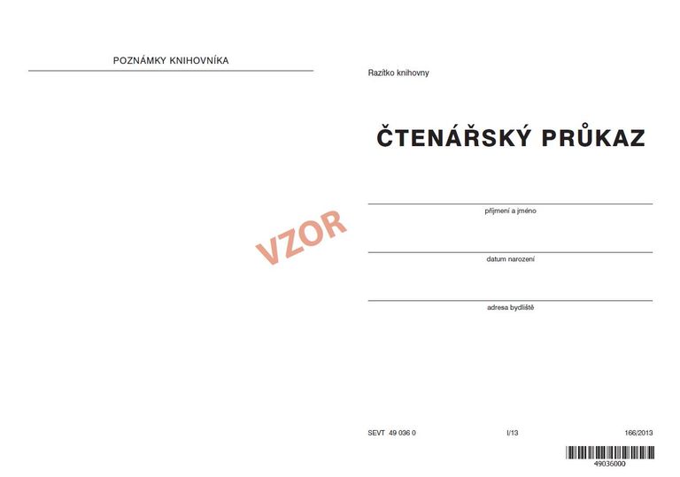Čtenářský průkaz
