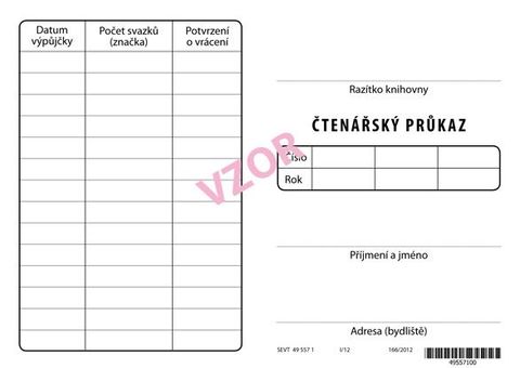 Obrázek produktu: Čtenářský průkaz