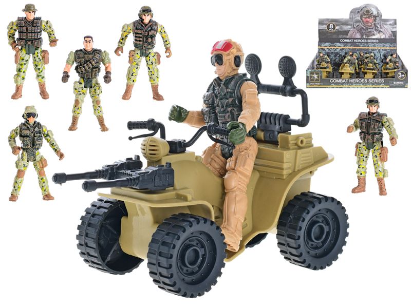 Čtyřkolka 11 cm s vojákem volný chod, mix