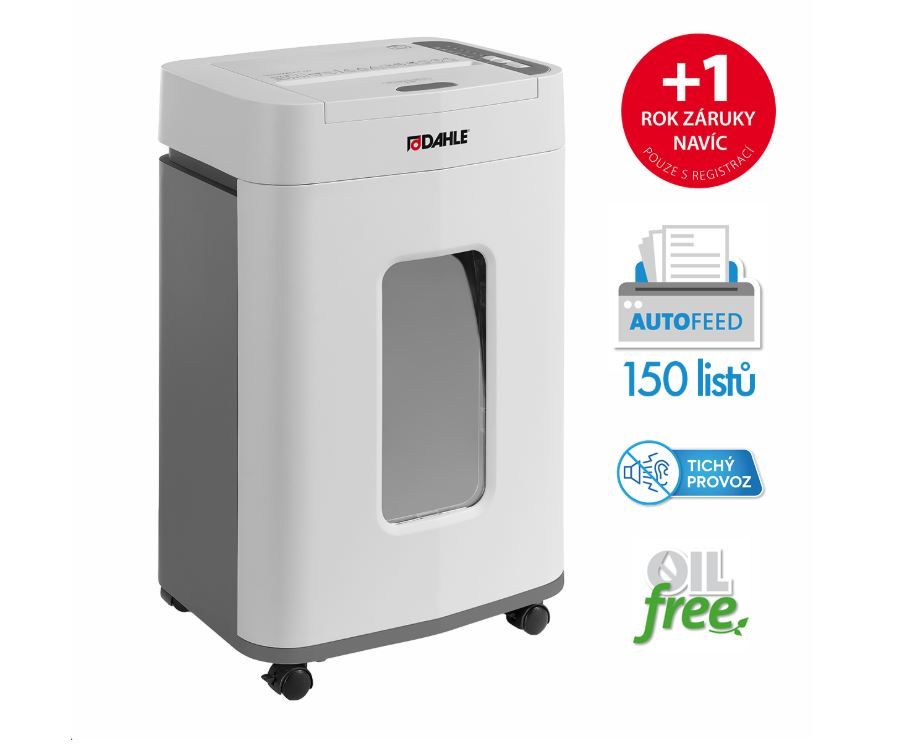 DAHLE ShredMATIC 150 Skartovač 4 × 12 mm s automatickým podavačem