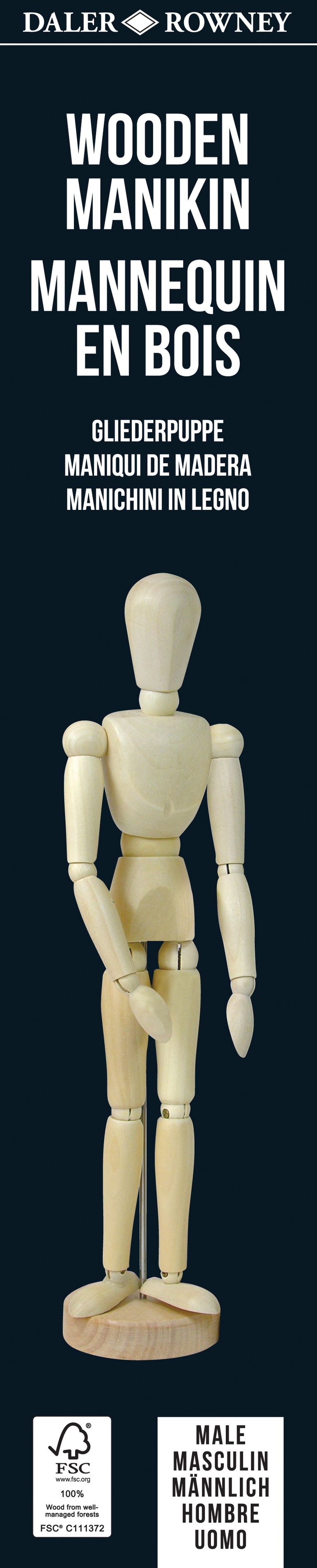 Dřevěný pohyblivý model, muž, 30 cm SMT Creatoys s.r.o.