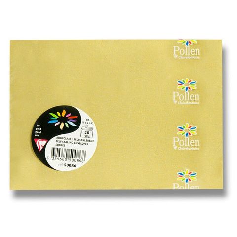 Obrázek produktu: Dárková obálka Clairefontaine C6 - zlatá, 1 ks