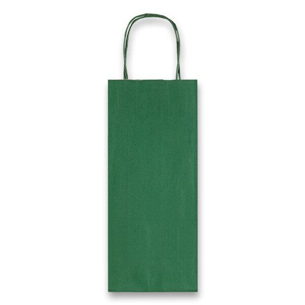 Dárková taška Allegra 140 x 85 x 390 mm, na lahev zelená