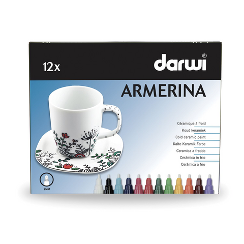 Obrázek produktu: DARWI ARMERINA fixy na porcelán bez vypalování - sada 12 × 6 ml/2 mm