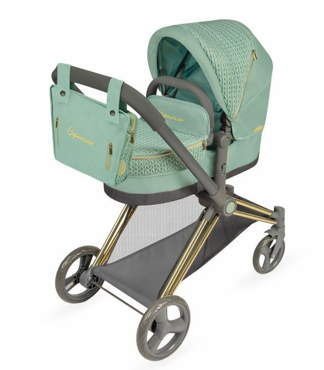 Skládací kočárek pro panenky 3 v 1 s taškou CAPRICCIO, 73 cm
